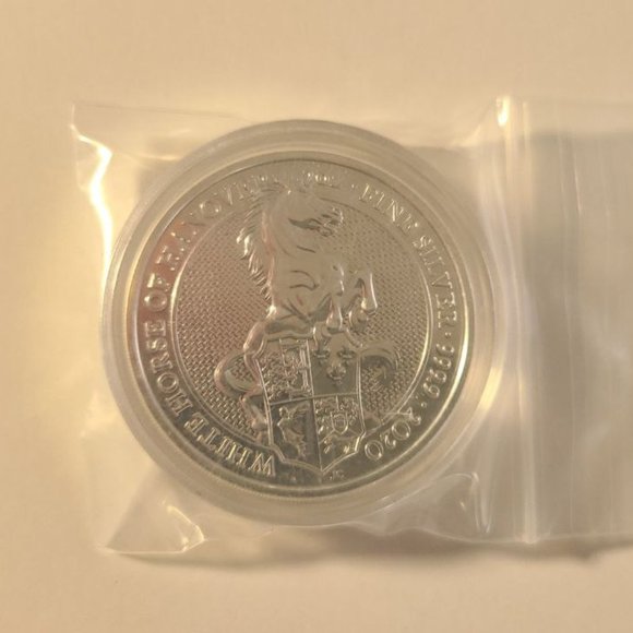 2020 Queen's Beast White Horse of Hanover 2 oz Silver Coin in capsule - Picture 3 of 4